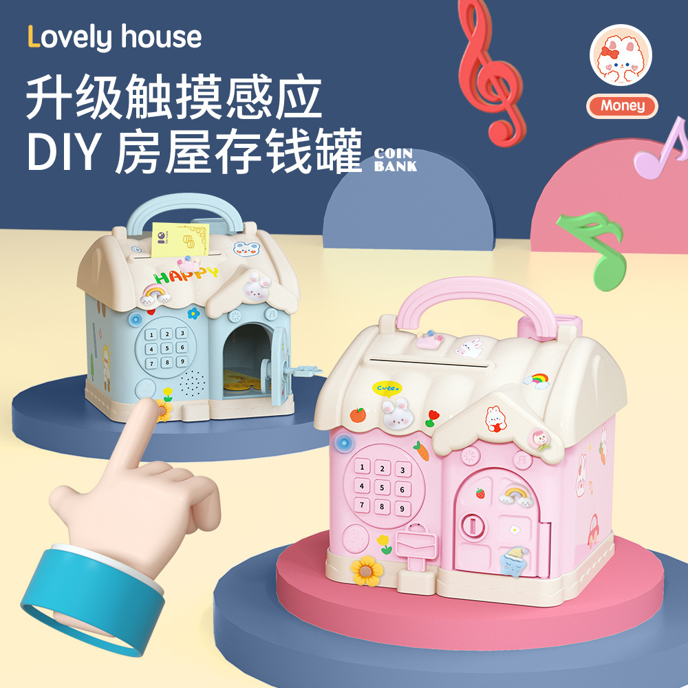 Spot DIY house deposit money tank fingerprint key locking with light…