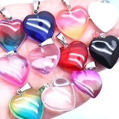 20/25/32/40mmガラス愛ペンダントDIYネックレスキーホルダーアクセサリー卸売り