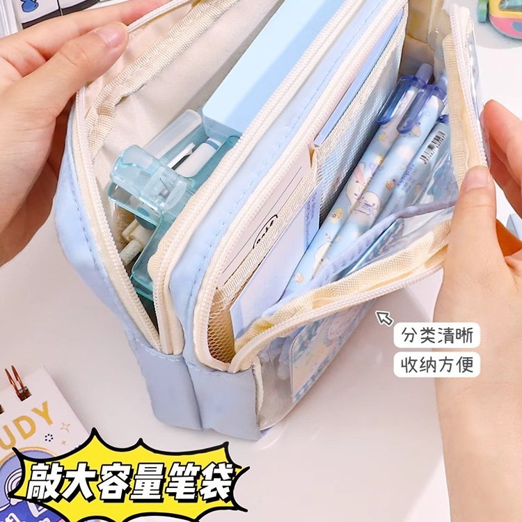 Sanrio caja de lápices de gran capacidad caja de papelería para niñas coolomi estudiante de escuela primaria bolsa de papelería para niños 2024 Nuevo