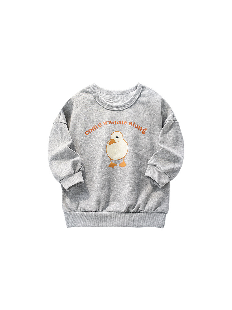 En stock malwee suéter infantil otoño nuevo europeo y americano impreso cuello redondo manga larga europeo y americano niños bottoming top image 5