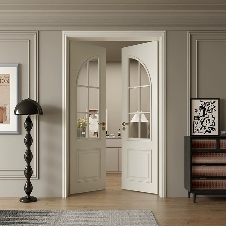 法式复合双开门  奶油烤漆对开门  服饰店家美式木门