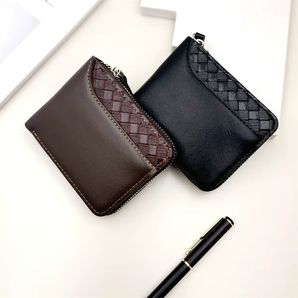 Cross-Border Men's Zipper Wallet, Popular European and American Style, Trendy Men's Wallet, Large Capacity Youth Wallet, Manufacturer in Stock