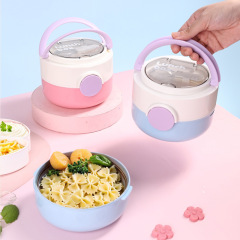 新しいシンプルな二重ステンレス弁当箱には、ソースボックス付きの学生サラリーマン専用弁当箱に食器の取っ手がついています