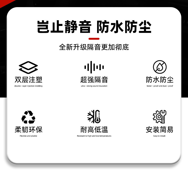 Car Sealing Strip, Door Sound Insulation Strip, Double-Layer Door Frame Sealing Strip, Thickeneded, Noise-Reducing, Waterproof and Dust-Proof Universal Model