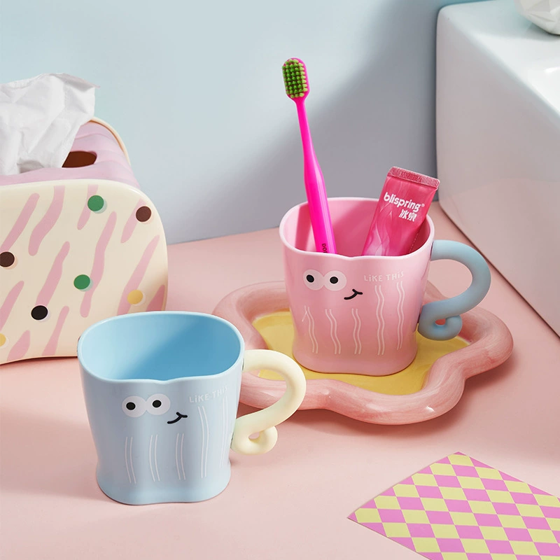 Детская забавная чашка для мытья глаз портативная ручка мультяшная чашка для чистки зубов модная новая пара кружка для полоскания рта