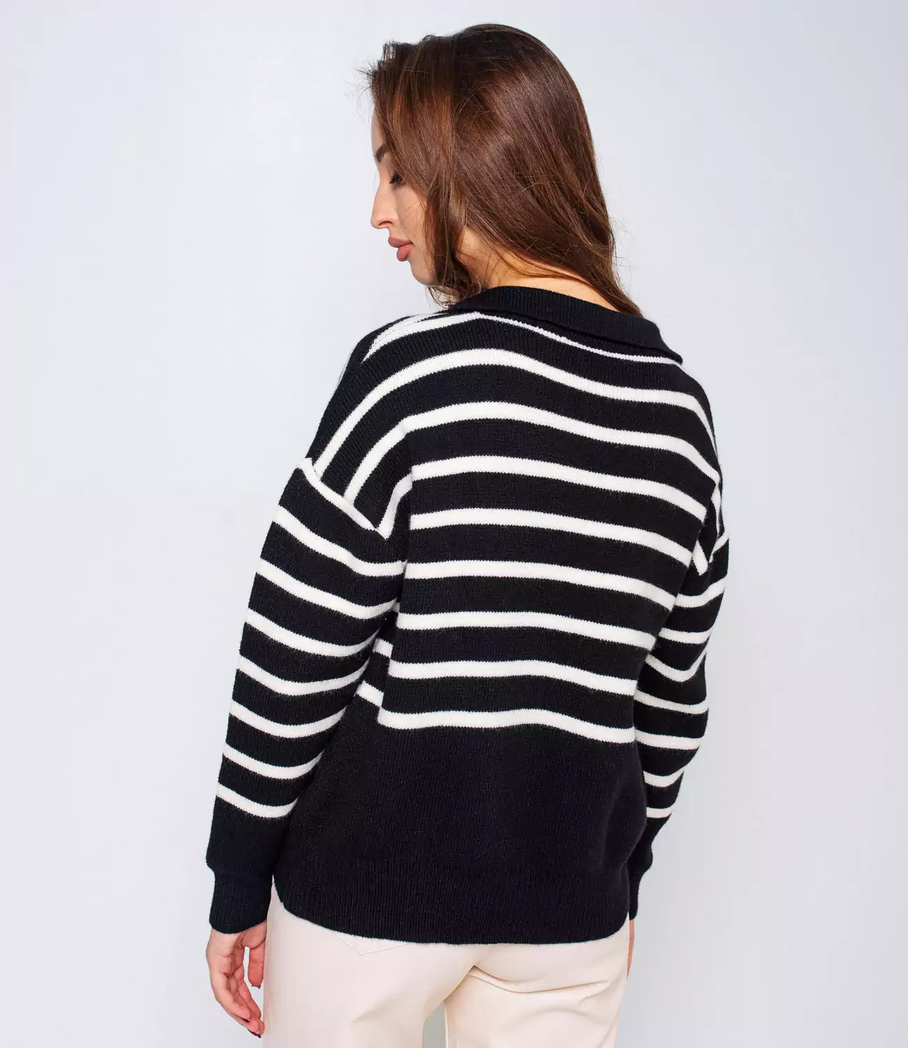 Maglione 2024 scollo quadrato casual a righe lavorato a maglia autunno/inverno stile casual per le donne_voghion.com
