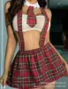 Plaid suspenders and stockings