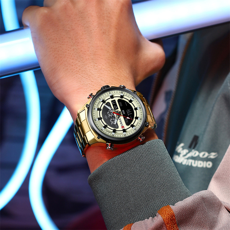 Curren/�����8404��ʿ�����ֱ��˶�����˫��ʾʱ�м�ʱʯӢ���