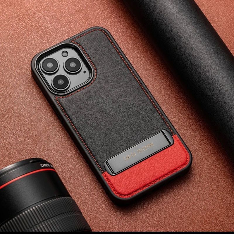 Ốp lưng da bò thật cao cấp cho iPhone 16 Pro Max, 13, 12, 14 phong cách kinh doanh — Đường màu đỏ đen và nhỏ, Đường màu xanh đen và nhỏ, Màu đen có vạch trắng nhỏ màu nâu, Đường trắng nhỏ màu đỏ và đen chi tiết 14