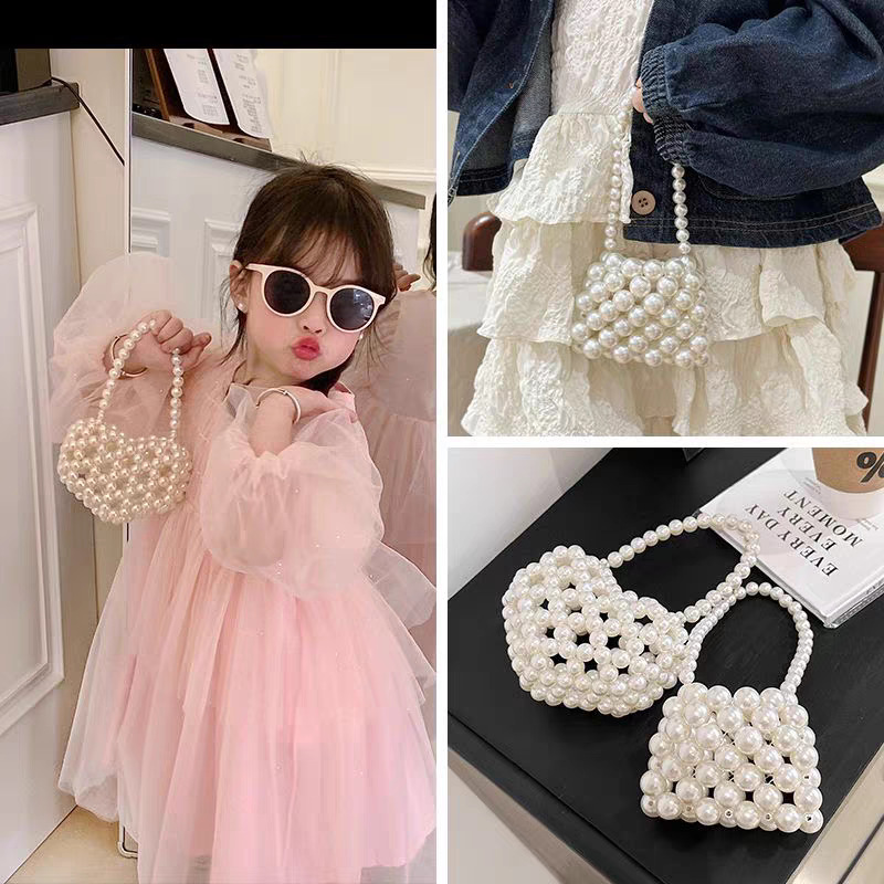 샤넬 스타일 어린이 가방 소녀의 진주 가방 인터넷 인기 소녀 작은 가방 맞춤형 유행 핸드백 올 매치 웨스턴 스타일