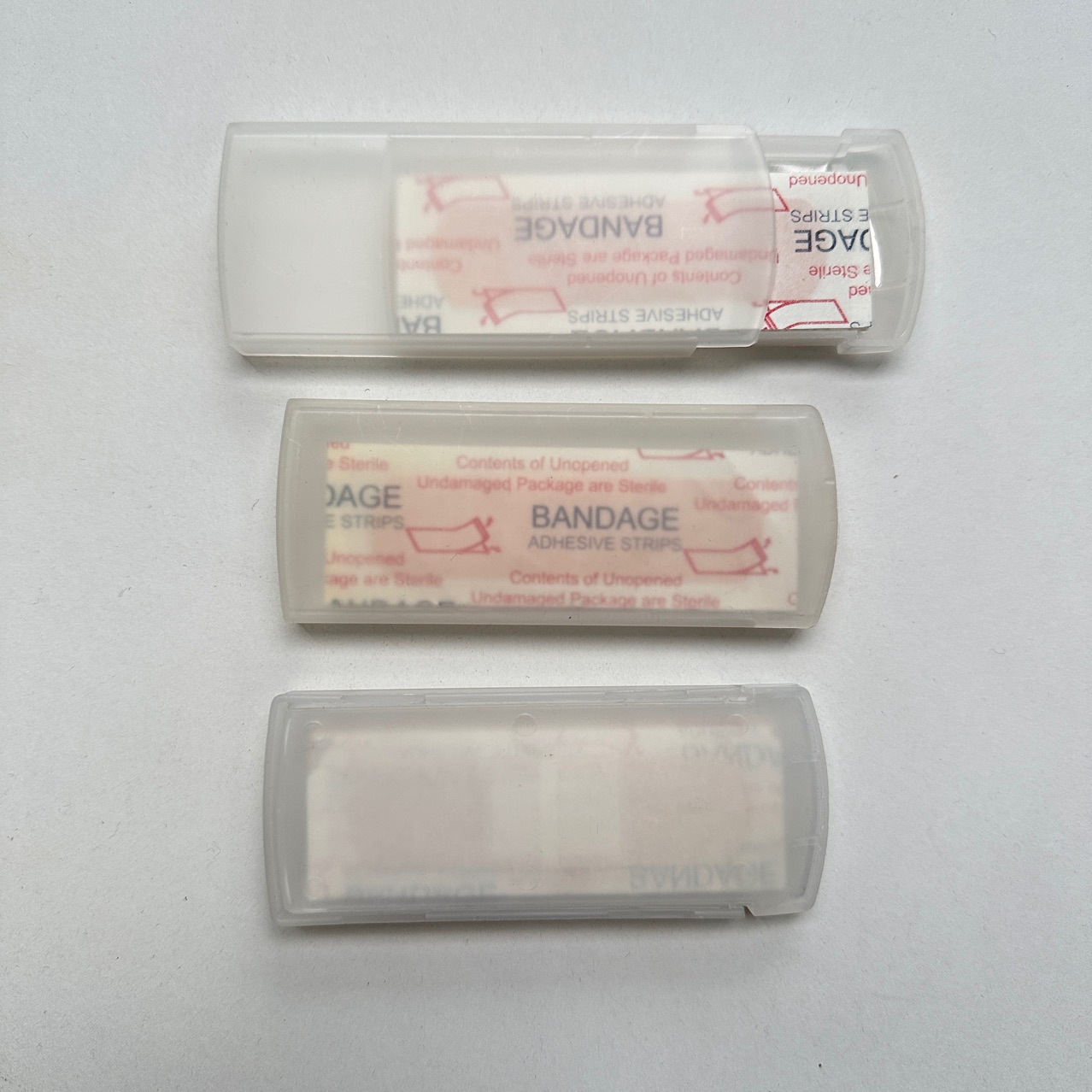 透明白色可放5个创口贴 抽拉创可贴盒 棉签收纳盒止血绷带盒