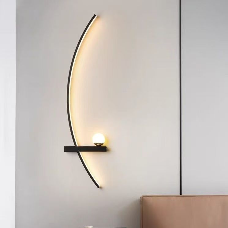 lámpara de pared de pared de cama moderna minimalista larga sala de estar lámpara de pared de fondo de sofá de hotel pasillo
