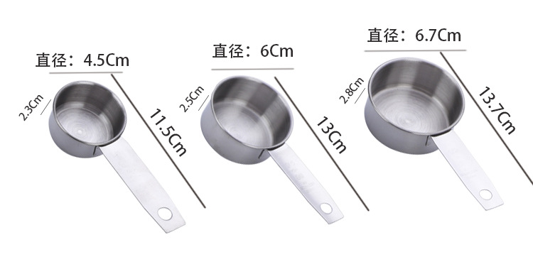 跨境带刻度不锈钢量杯量勺套装 烘焙工具量匙五件套咖啡计量勺详情15