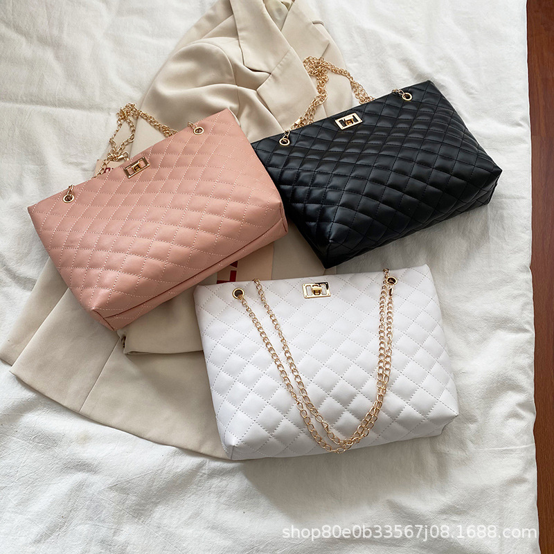 Guangzhou Women's Bag Manufacturer 2021 Korean Style Women's Shoulder Crossbody Bag Large Capacity Shopping Bag One Piece Dropshipping Tote Bag