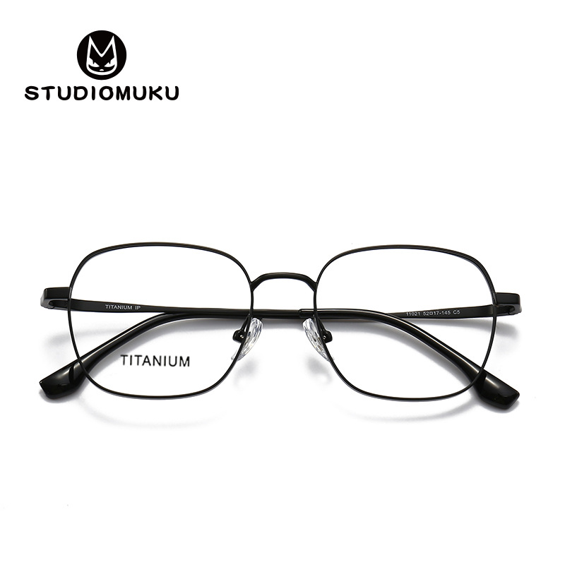 STUDIOMUKU mu gafas frescas este verano debe probar gafas marco titanio puro borde grueso gafas marco