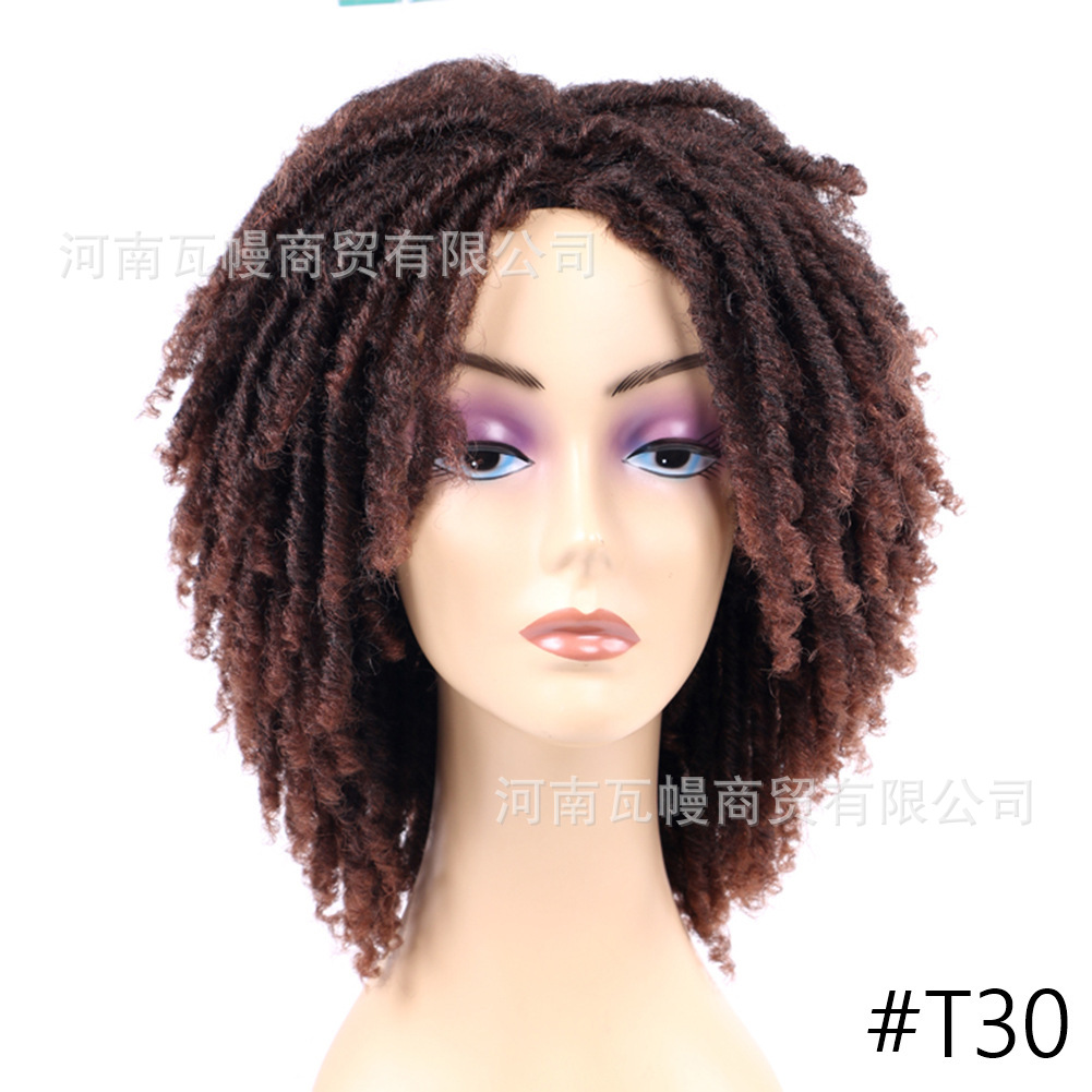 Perucas transfronterizas fibra química trenzada cubierta de pelo Dreadlock wigs Amazon fibra química caliente cubierta de pelo trenzado curva