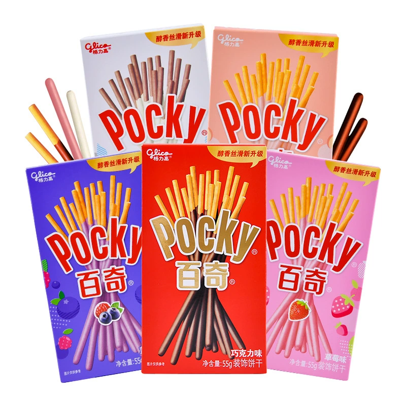 Печенье-бисквит палочка закускa (Greegao Pocky) ассорти вкусов, индивидуальные порции 50–55 г, набор разнообразных вкусов