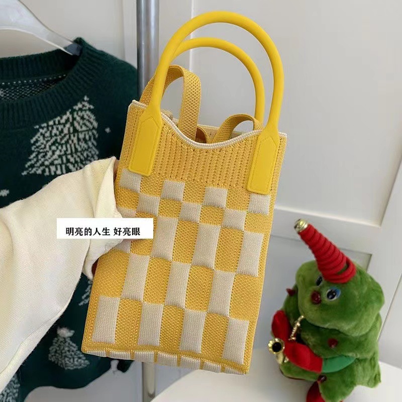 Nuevo amor bolso del teléfono móvil bolso de punto al por mayor de gran capacidad bolso de mano estudiante crossbody bolsa de lana fábrica