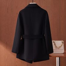 双面羊绒大衣女短款小个子秋冬新款修身羊毛呢外套小香风