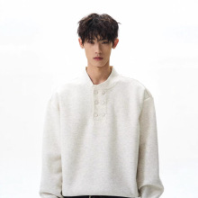 棒球领短款卫衣男2025秋冬新款美式双排扣长袖设计感宽松休闲上衣