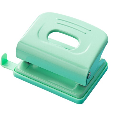 Macaron color round double-hole punch machine large thickened loose-leaf punch office manual round hole punch