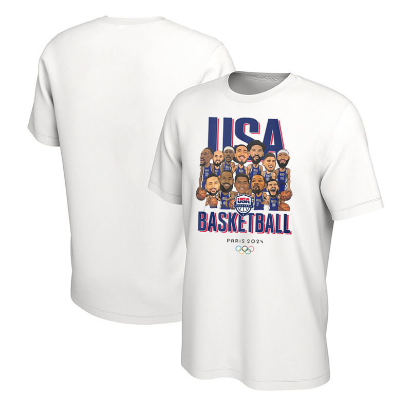 2024 Usa Basketball National Team Champion T-Shirt Men's Foreign Trade Outdoor Casual Sports Short-Sleeved Quick-Drying T-Shirt 2024 Usa Basketball National Team Champion T-Shirt Men's Foreign Trade Outdoor Casual Sports Short-Sleeved Quick-Drying T-Shirt