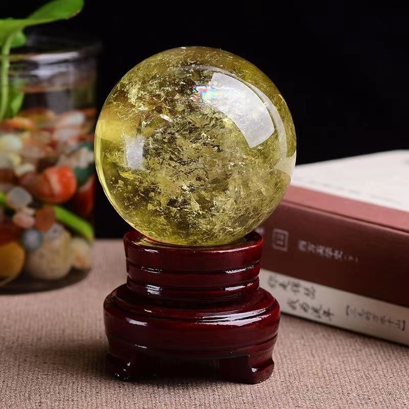 メーカー卸売り天然黄水晶玉原石置物家庭事務プレゼント黄色水晶玉置物|undefined