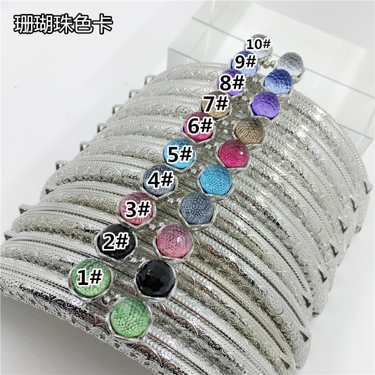 12.5cm semicircular encaje en relieve cabeza de loto de coral oro plateado 10 colores opcionales 0063 - YS