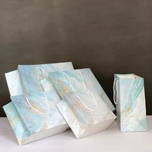 现货大理石服装店手提袋批发高级感纸袋白卡纸礼品袋子购物包装袋