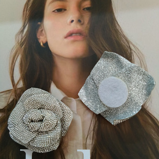 7.5CM handmade rhinestone applique hair accessories rose flower shoes and hats bag accessories