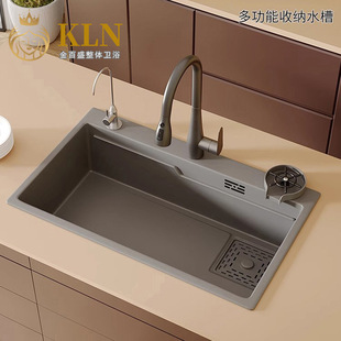 3.0 Gear Gear Grey Kitchen раковина Nano -Crowting 304 Острованая сталь из нержавеющей стали найдено найдено промывочное бассейн