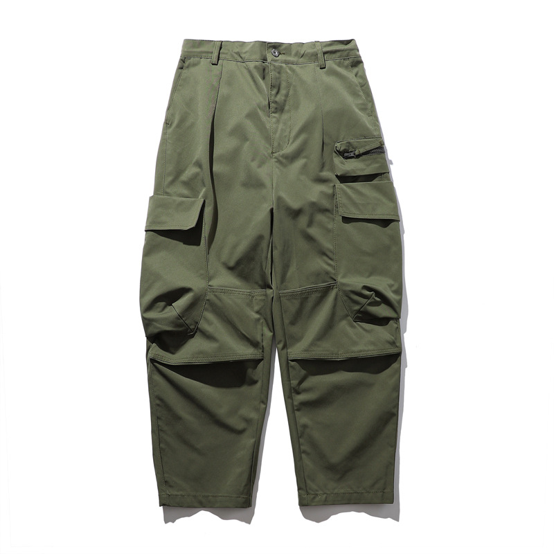 Pantaloni cargo uomo a gamba dritta con tasche laterali_voghion.com