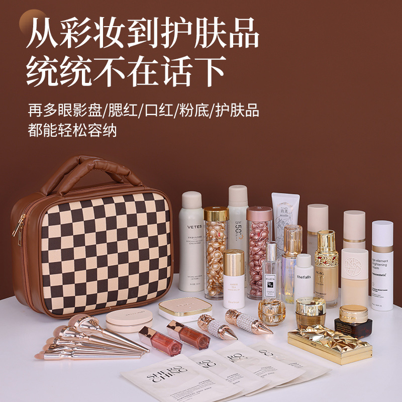 2024 nueva bolsa de maquillaje 3 - en - 1 bolsa de maquillaje portátil de gran capacidad bolsa de maquillaje de viaje bolsa de lavado bolsa de almacenamiento de maquillaje