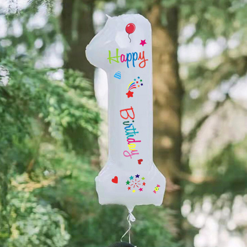 Cumpleaños de los niños decoración de globo bebé aniversario de fotos accesorios digitales 0 - 9 papel de aluminio globo escenario de fondo