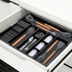 伸縮可能デスクトップ引き出し収納ボックス家庭用キッチン内蔵ナイフフォーク食器箸仕切り整理