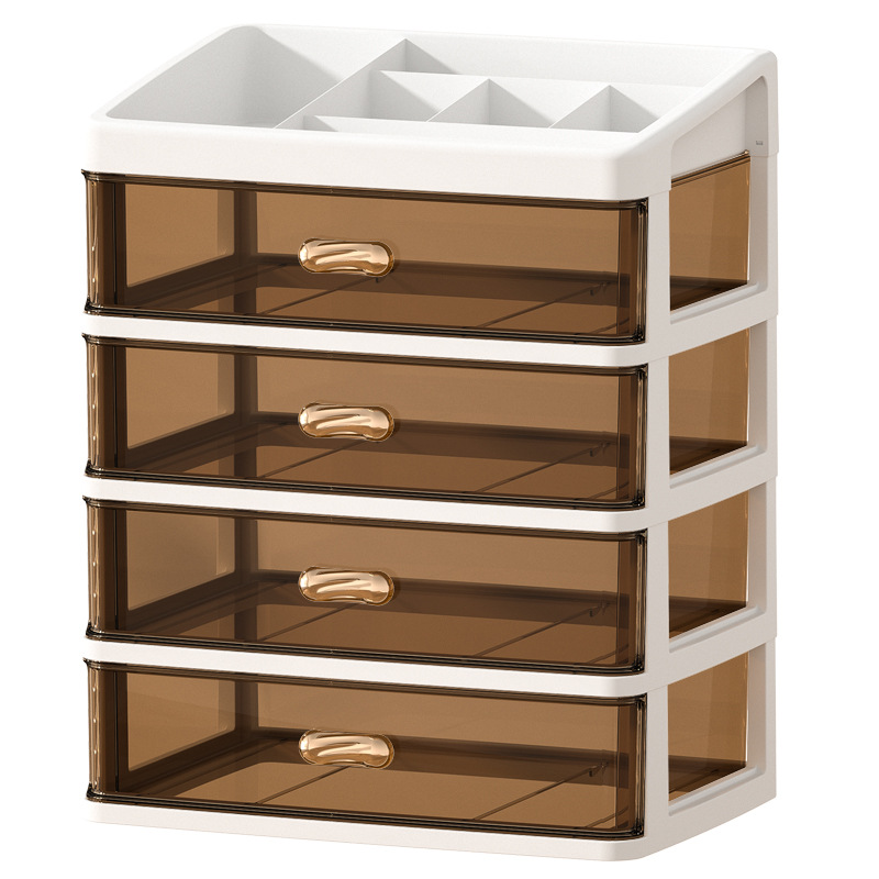 Caja de almacenamiento transparente de escritorio tipo cajón escritorio de oficina ordenar artefactos cosméticos estante caja de armario