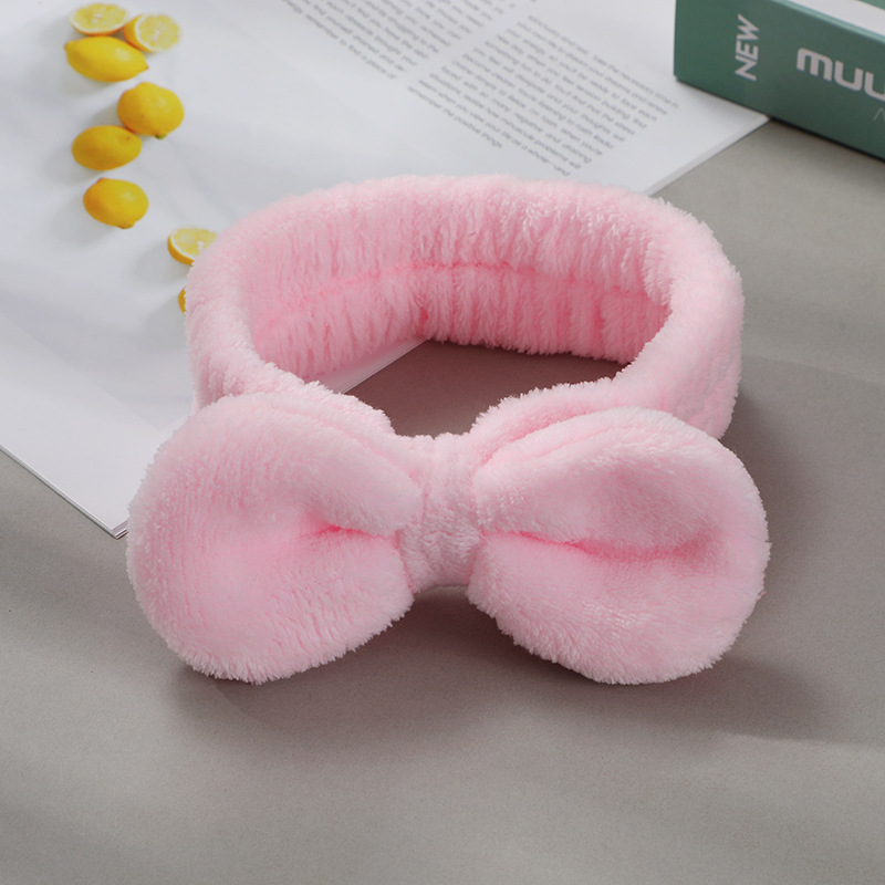 Banda de cabello arco tocado coreano hermoso jardín de lazo simple rojo en línea máscara facial lavar la cara prensada banda de cabello