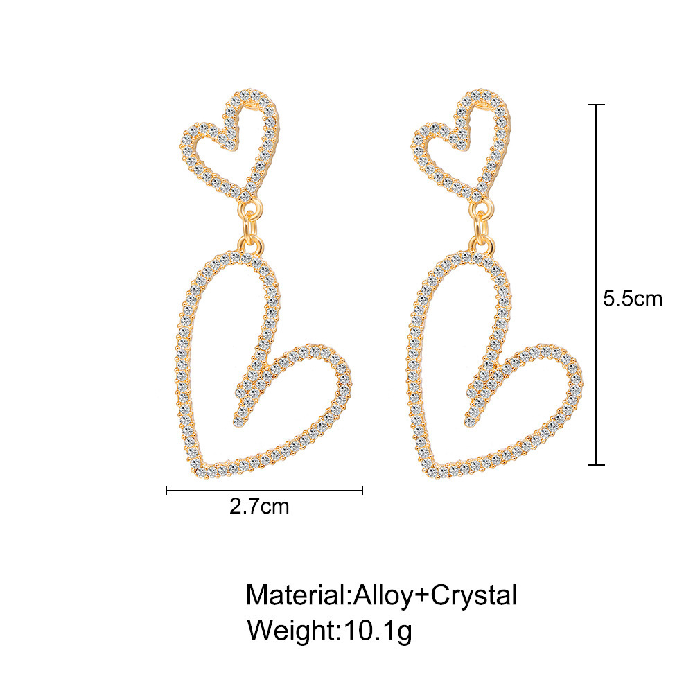 Simple Heart Pearl Butterfly Geometric Rhinestone Earrings display picture 1