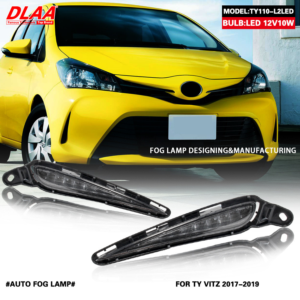 Aplicable a Toyota 16 / 17 / 18 Vitz LED conjunto de luz de niebla delantera de dos colores Vitz LED luz diurna luz de barra delantera