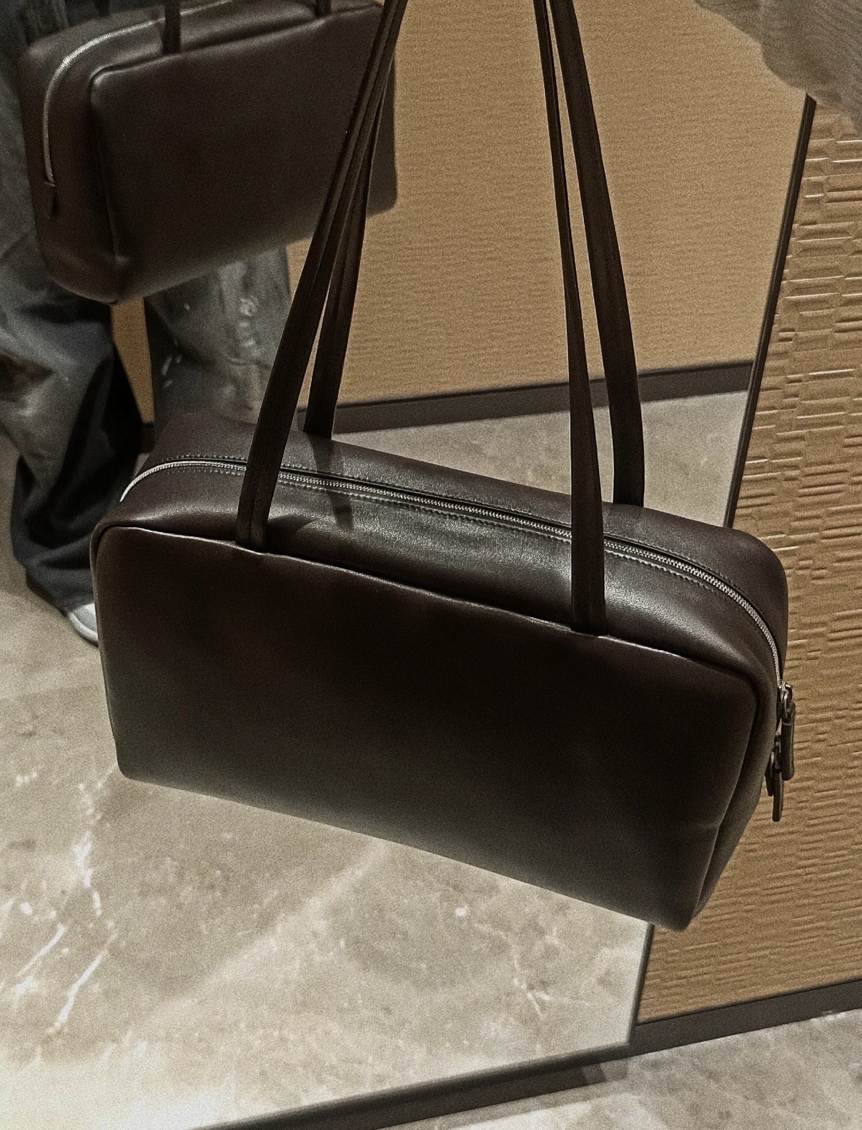 Jennie Style Row New Astra Bowling Bag Lambskin Shoulder Bag Commuter Handbag Underarm Bag Boston Bag - Thumbnail 6