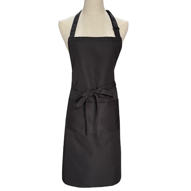 Tarjeta de hilo de algodón impermeable hebilla ajustable hogar impermeable publicidad delantal espesado trabajo camarero delantal en stock
