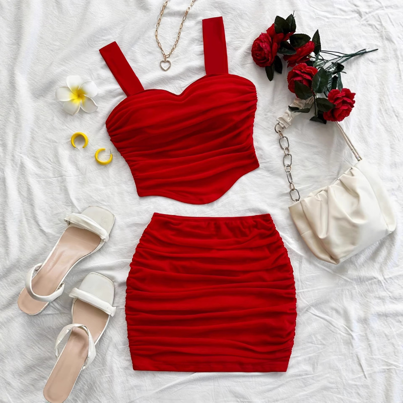 New Style Waist-Cinching Slimming Tube Top Set with Sexy Hip-Hugging Skirt New Style Waist-Cinching Slimming Tube Top Set with Sexy Hip-Hugging Skirt