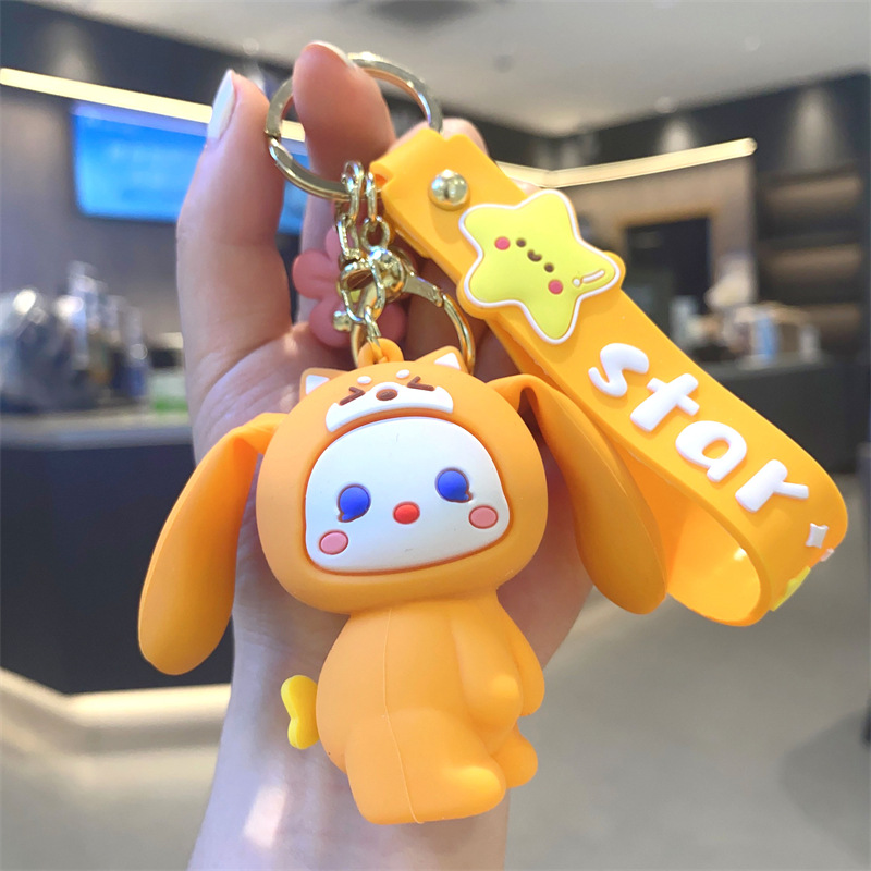 Descompresión vertical del oído llavero lindo artefacto de descompresión codicioso animal colgante pareja coche bolsa colgante regalo
