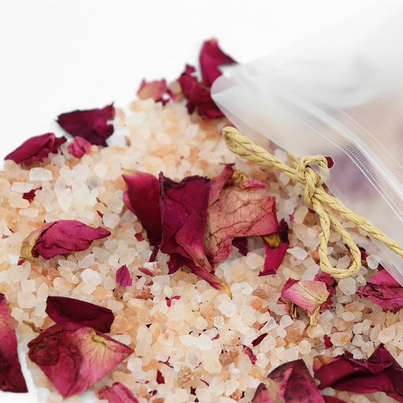 Cross-border Himalayan natural spa bath foot bath soothing crystal salt 150g bag aromatherapy rose essential oil bath salt