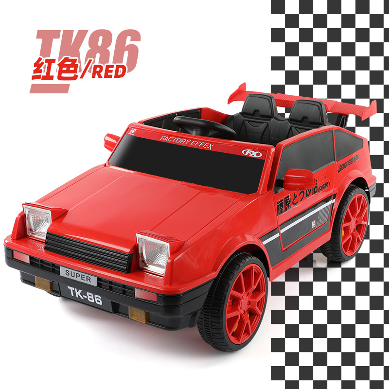 Coche de juguete eléctrico para niños, coche deportivo clásico, película y televisión, cuatro tracciones con control remoto, oscilación, niños y niñas pueden sentarse.