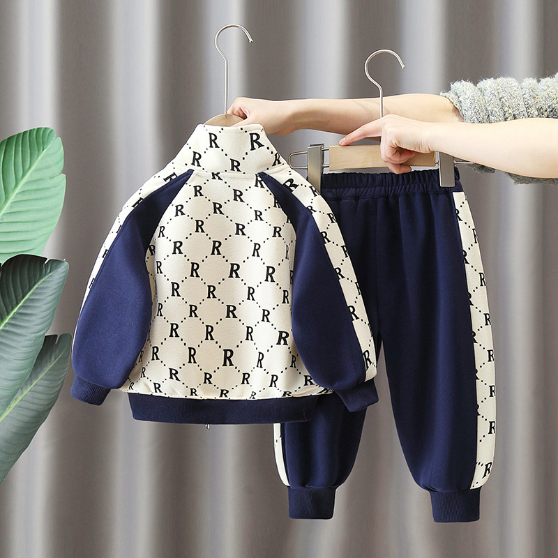 6156 traje deportivo para niños 2024 primavera y otoño nuevo estilo rufián guapo moda para bebés ropa de otoño marca de moda para niños de dos piezas