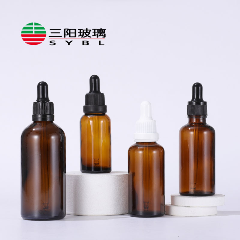 30ml~100ml茶色精油瓶 深茶色避光滴管瓶 精油分装瓶 玻璃滴管瓶