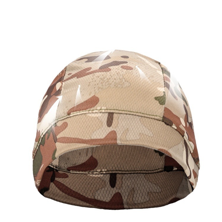 Gorro de malla de ciclismo, deportes al aire libre, correr, transpirable, absorbente de sudor, casco de secado rápido, gorro interior, a prueba de viento, protector solar, sombrero de camuflaje