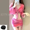 Fuchsia set, swimming cap, 4 piece set