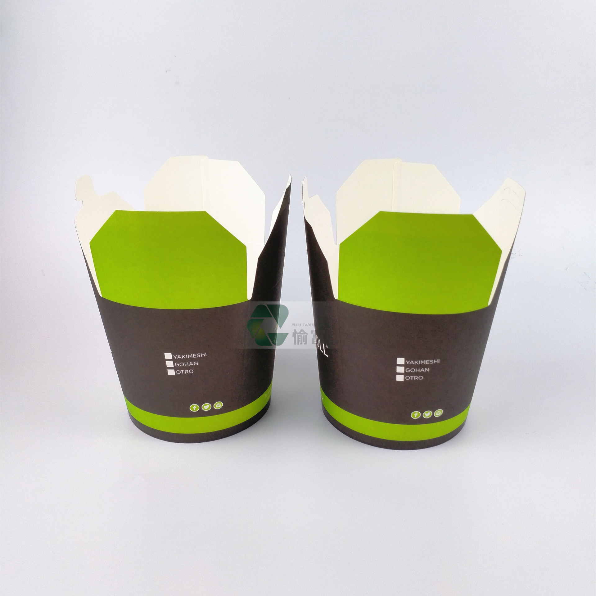 厂家现货 一次性750ml/26oz圆底面盒意面包装盒外卖纸碗盒炒面盒